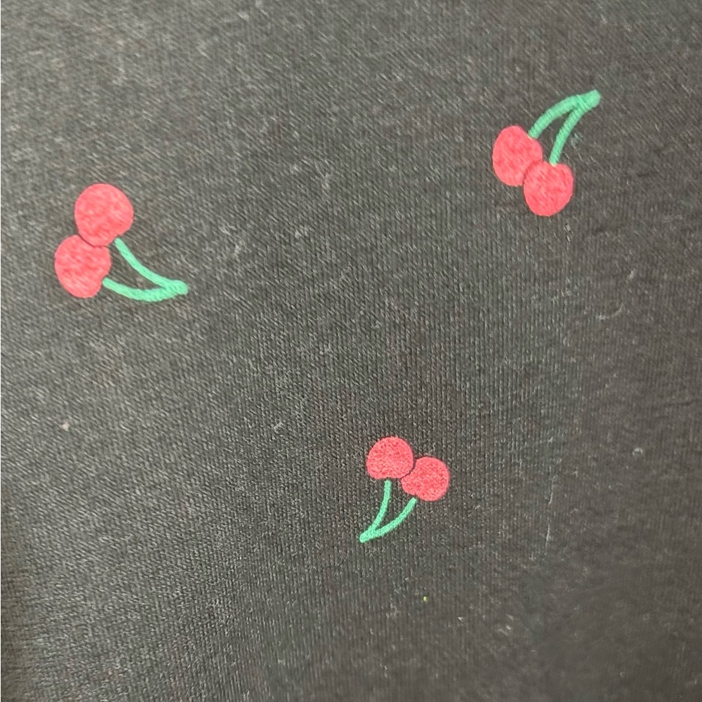 Black Cherry Print Women's Short Sleeve Tee - Picture 5 of 8